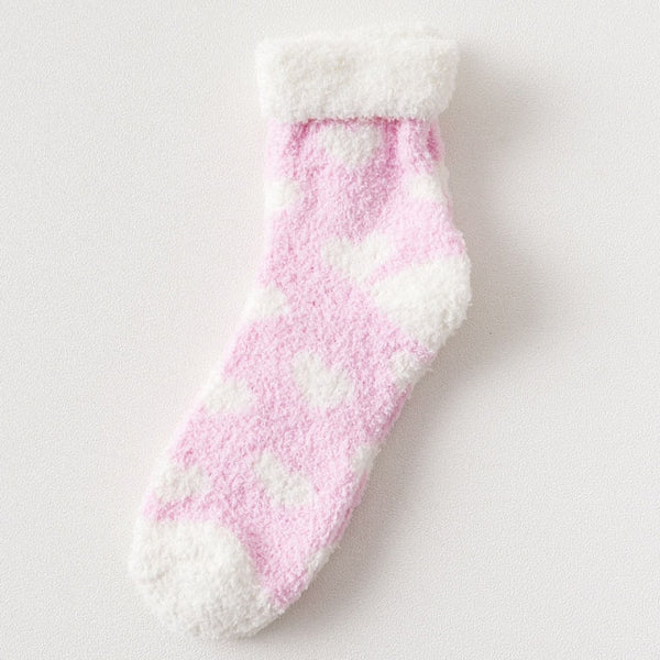 'My Mental Health Comes First Always' Women's Ultra Soft And Warm Heart Print Socks.