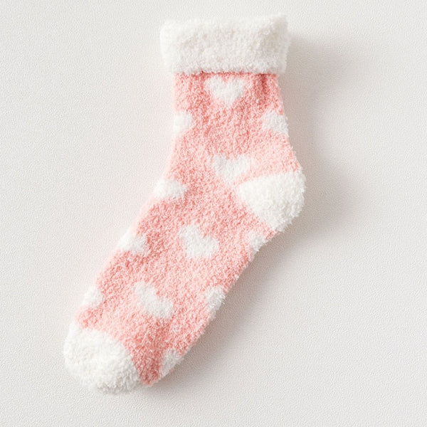 'My Mental Health Comes First Always' Women's Ultra Soft And Warm Heart Print Socks.