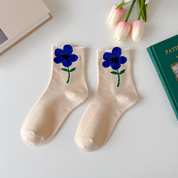 'I Am Trusting The Process' Floral Kawaii Socks For Women