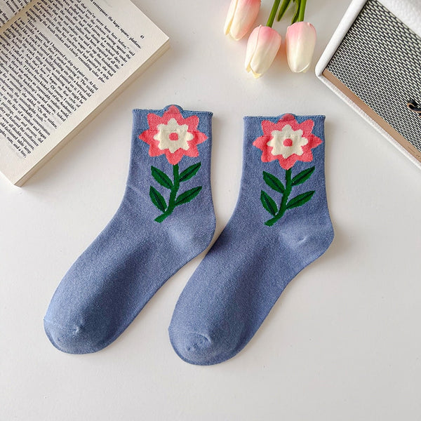 'I Am Trusting The Process' Floral Kawaii Socks For Women