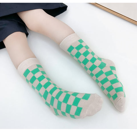 'I Am A Miracle Magnet' Kids Unisex Checkerboard Crew Socks