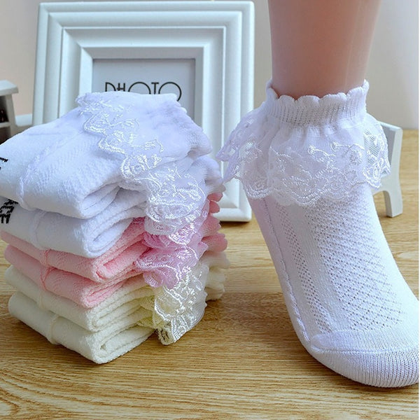 'I Am Blessed' Baby Girl Ruffle Ankle Socks.