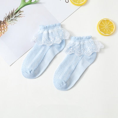 'I Am Blessed' Baby Girl Ruffle Ankle Socks.