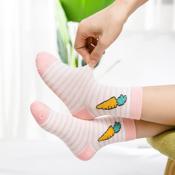 'I Am Grounded' Baby Girl Bunny & Carrot Socks (5 Pairs/Multiple Options).