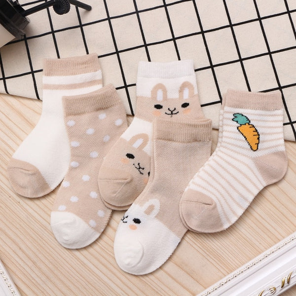 'I Am Grounded' Baby Girl Bunny & Carrot Socks (5 Pairs/Multiple Options).
