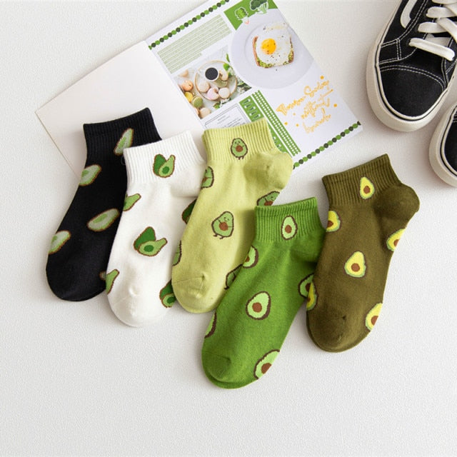 'I Am Fruitful' Women's Avocado Ankle Socks (5 Pairs).