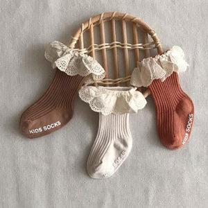 ' I Am Courageous' Baby Girl Bohemian Anti-Slip Ruffle Socks (3 Pairs).
